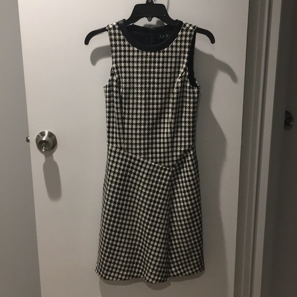 black and white houndstooth dress
